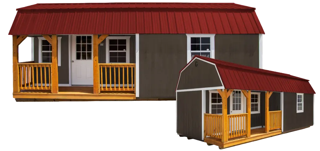 Graceland Portable Buildings Corner Porch Lofted Barn Cabin 928-537-4273